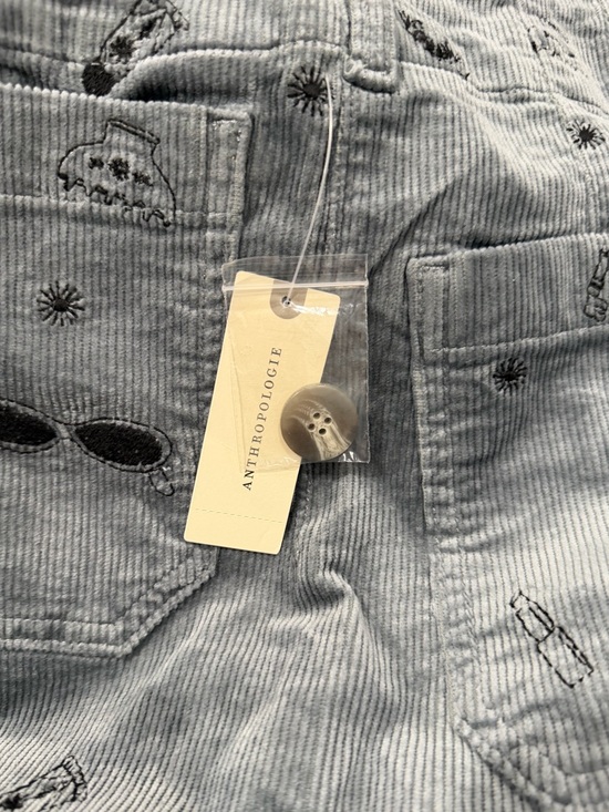 Maeve Colette Anthropologie Embroidered Corduroy Wide-Leg Cropped Pants – Sz 29 - Picture 6 of 8